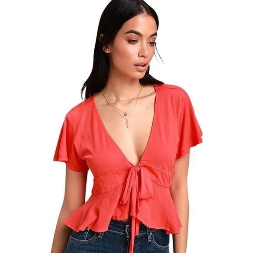 Free People Tie Front Tee | Size Small | Never Worn
